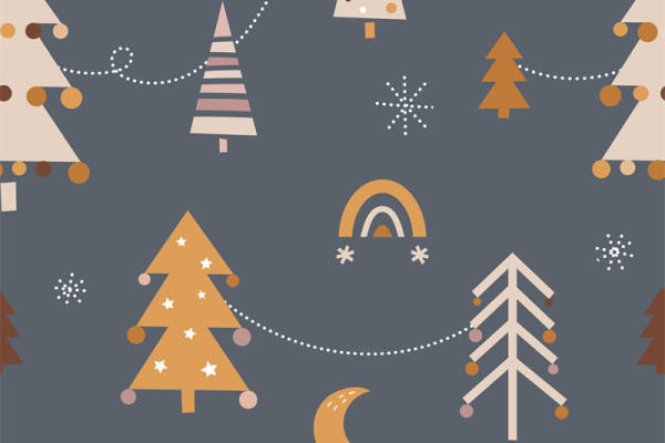 冬季森林主题服装印花面料设计