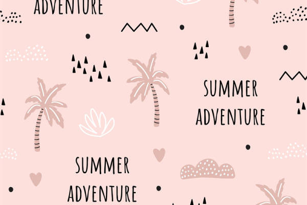 夏日冒险主题面料印花,清新自然服装印花设计