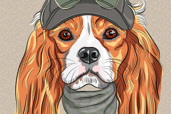 时尚狗狗裁片印花服装印花设计