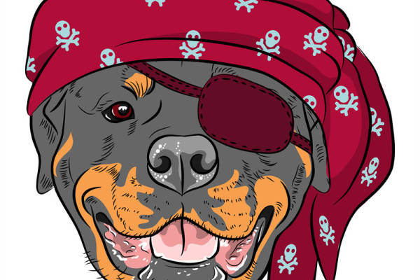 时尚个性罗威纳犬裁片印花服装印花设计