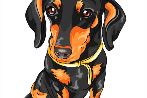 可爱卡通腊肠犬裁片印花服装印花设计