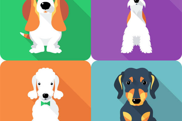 可爱卡通狗裁片印花服装印花设计