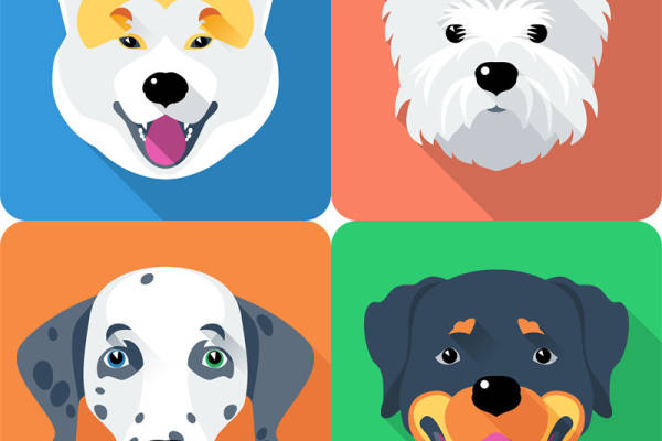 创意可爱狗狗裁片印花服装，时尚宠物图案服装印花设计