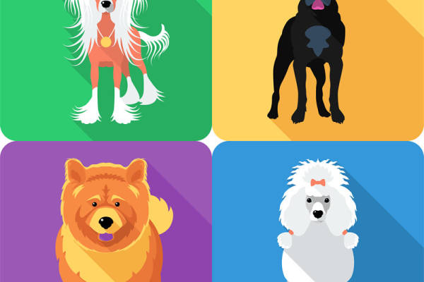 可爱卡通狗裁片印花服装印花设计