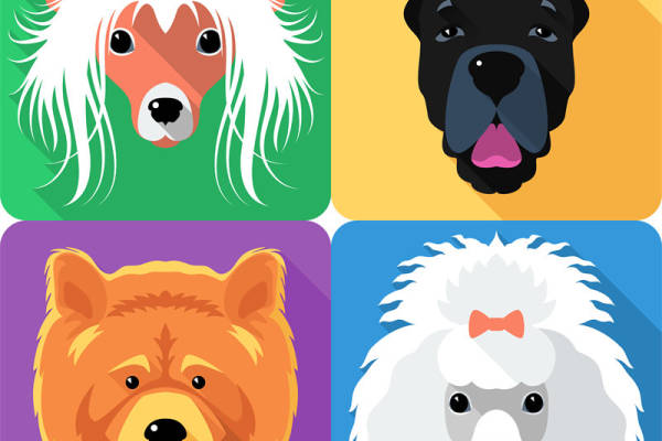 可爱狗狗图案裁片印花服装印花设计