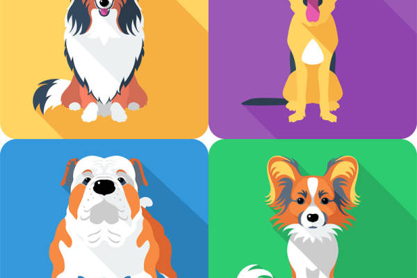 时尚狗狗图案裁片印花服装印花设计