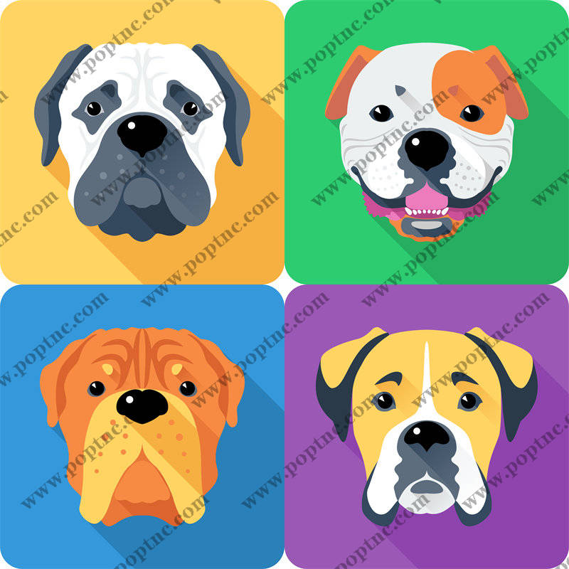 可爱狗狗图案裁片印花服装印花设计