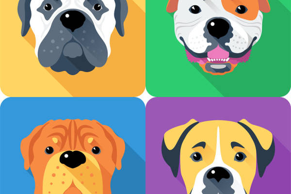 可爱狗狗图案裁片印花服装印花设计