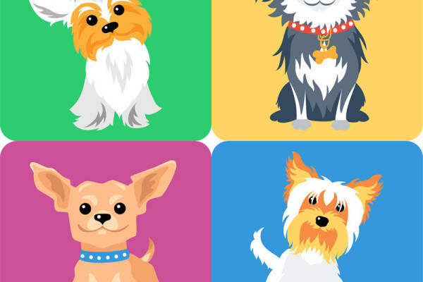 可爱狗狗图案裁片印花服装印花设计