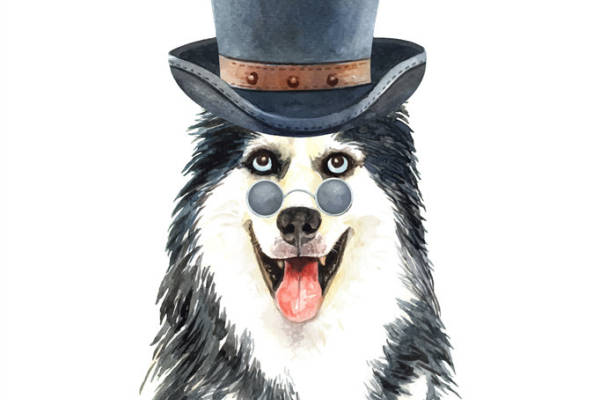 时尚狗狗裁片印花服装，趣味动物图案服装印花设计