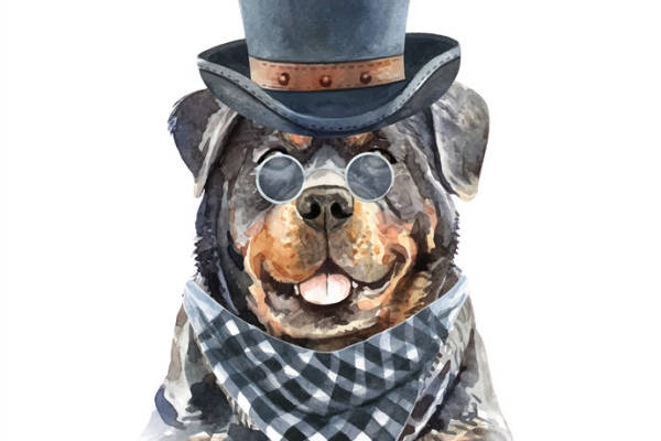 时尚狗狗裁片印花服装 经典格子领巾搭配