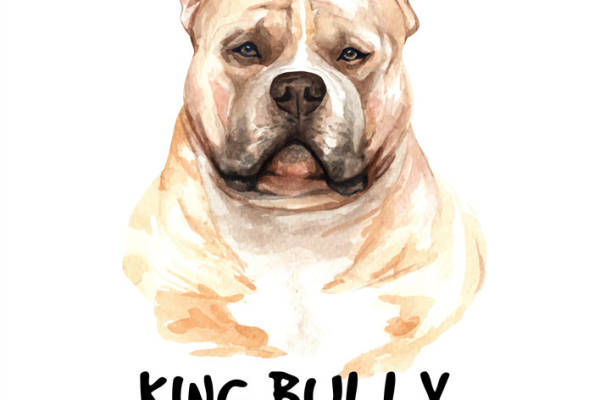 时尚水彩风格美国斗牛犬裁片印花服装