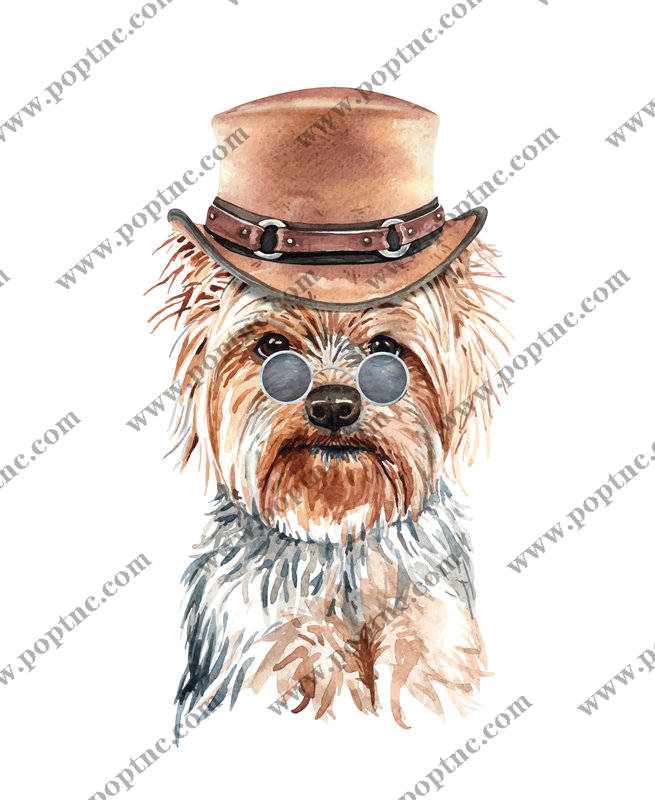 时尚狗狗裁片印花服装 个性水彩插画风格服装印花