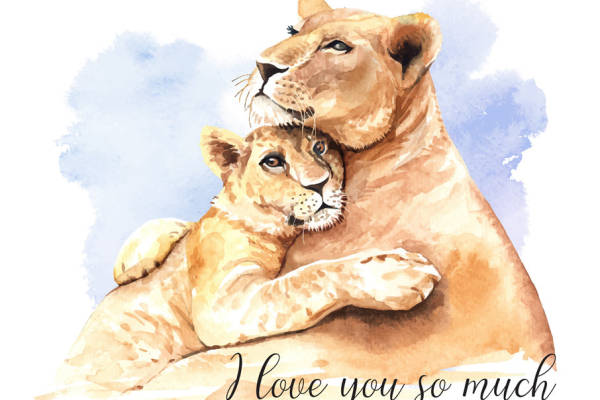 温馨亲子狮子裁片印花服装，传递浓浓爱意