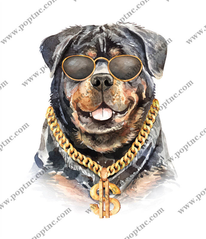 时尚潮流狗狗裁片印花服装印花设计