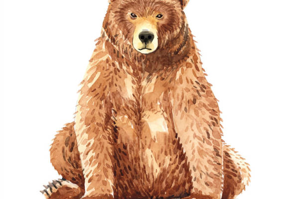 可爱棕熊图案裁片印花服装印花设计