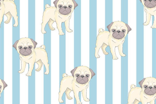 可爱巴哥犬图案面料印花服装印花设计