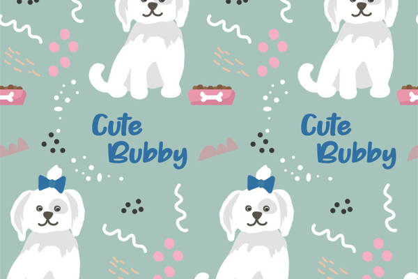 可爱狗狗图案面料印花,儿童服装印花设计