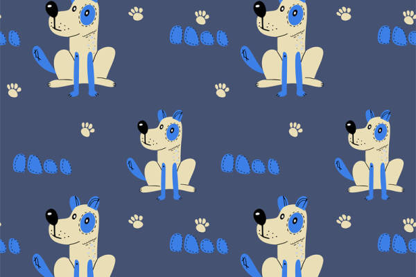 可爱卡通狗图案面料印花服装印花设计