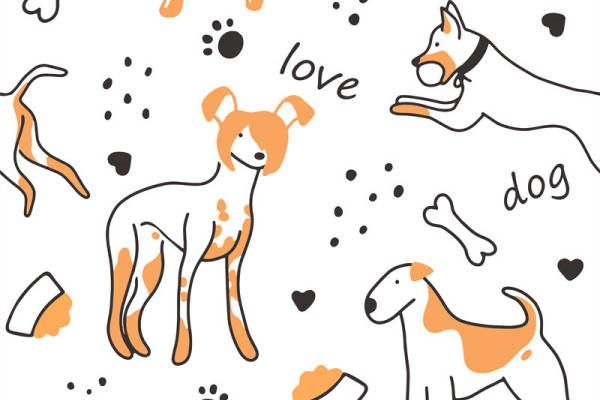 可爱狗狗图案面料印花服装印花设计