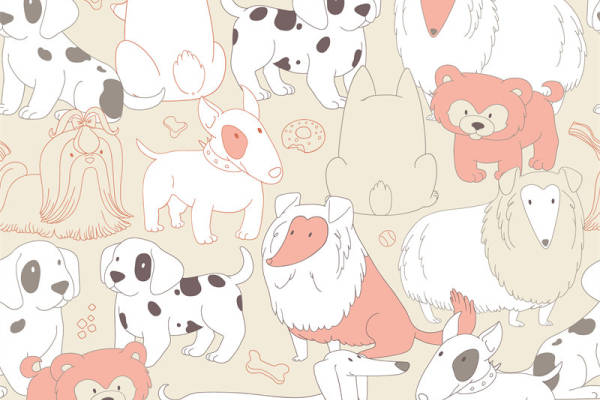 可爱卡通动物图案面料印花,适合儿童服装印花设计