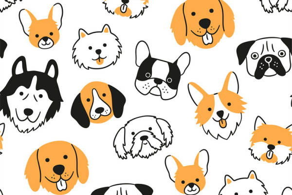 可爱卡通狗狗图案面料印花服装印花设计