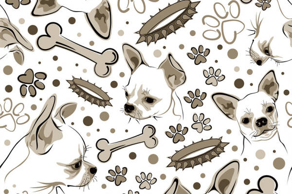 可爱狗狗主题面料印花设计，完美适用于宠物服装印花