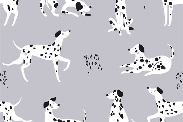 时尚斑点狗图案服装印花面料设计