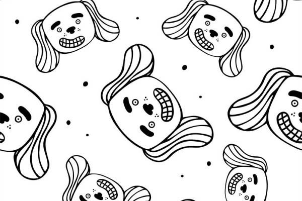 可爱卡通幽灵面料印花，万圣节主题服装印花设计