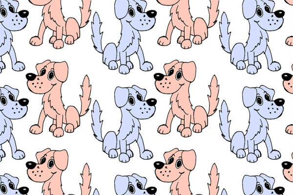 可爱卡通小狗图案面料印花服装印花设计