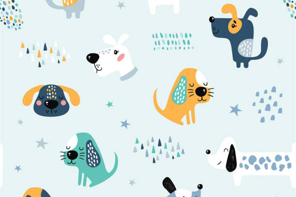 可爱卡通动物图案面料印花服装印花设计