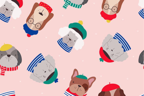 可爱卡通动物头饰面料印花服装印花设计