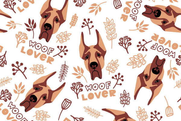 可爱狗狗主题面料印花 服装印花设计 宠物爱好者必备