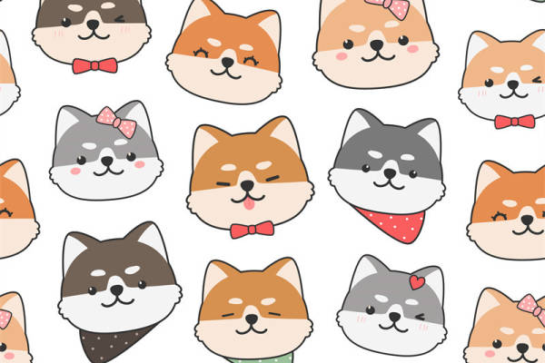 可爱卡通柯基犬面料印花服装印花设计