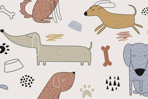 可爱卡通动物面料印花设计,适合儿童服装印花