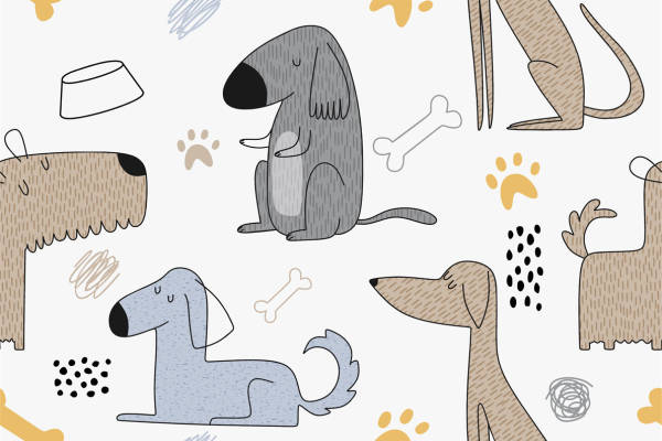 可爱动物图案面料印花 创意服装印花设计