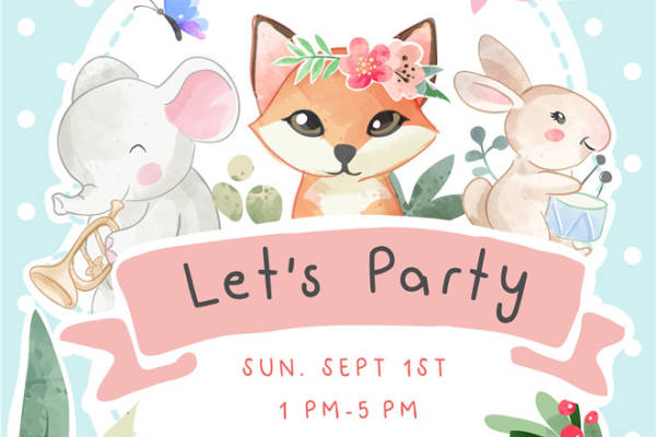 可爱动物主题裁片印花服装印花设计，适合儿童派对