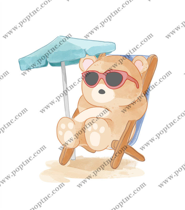 可爱动物裁片印花服装:夏日沙滩度假风设计