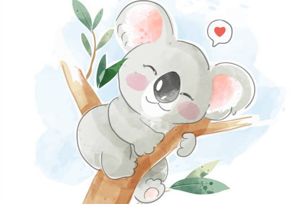 可爱考拉裁片印花服装设计，萌趣卡通风格童装印花