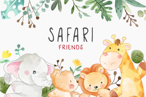 可爱卡通动物裁片印花儿童服装印花设计