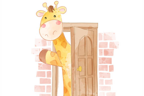 可爱卡通长颈鹿裁片印花服装,打造温馨欢迎氛围