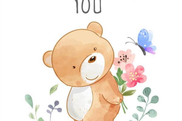 可爱卡通熊裁片印花服装印花设计