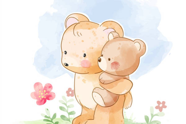 温馨亲子熊裁片印花服装设计