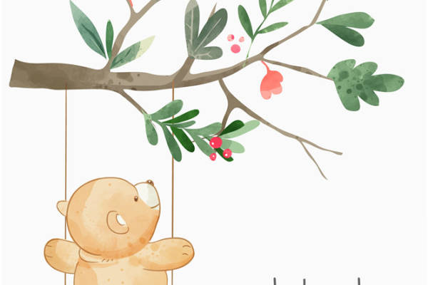 轻松小熊裁片印花服装 可爱卡通风格休闲服饰