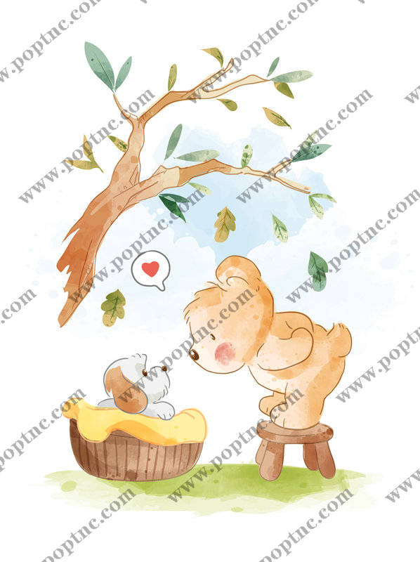 温馨可爱卡通裁片印花服装印花设计