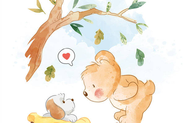 温馨可爱卡通裁片印花服装印花设计