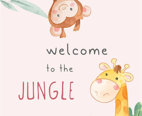 欢迎来到丛林：可爱动物裁片印花服装