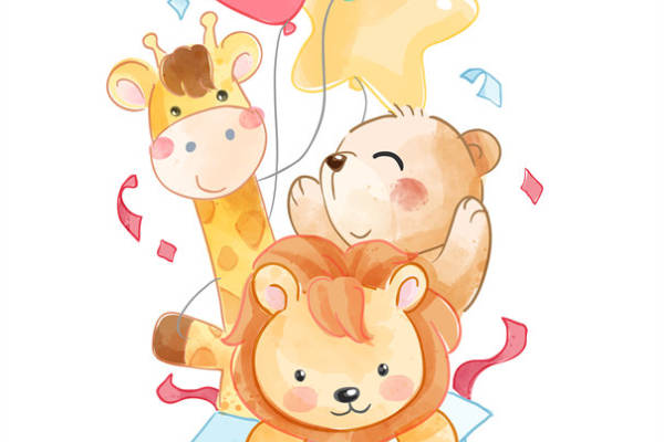 可爱动物裁片印花儿童服装印花设计