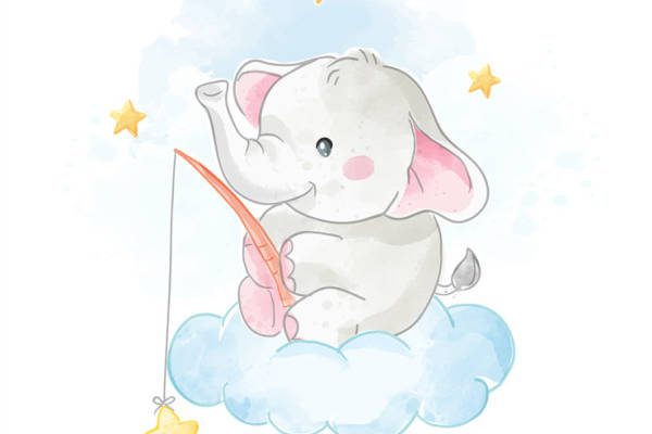 梦幻小象裁片印花服装设计,儿童服装印花新选择