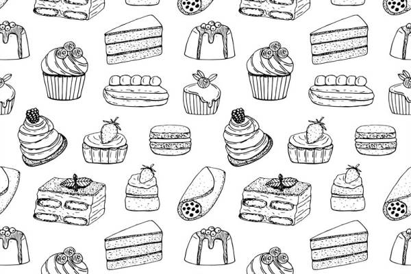 时尚甜点图案面料印花服装印花设计